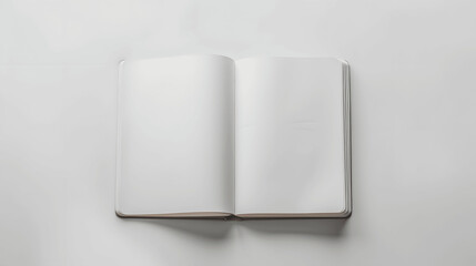 Wall Mural - Plain notebook mockup with soft cover on white surface