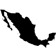 Wall Mural - mexico map silhouette on transparent background