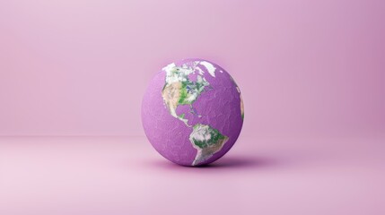 Poster - a creative and artistic representation of a purple globe, depicted in a minimalist style with subtle