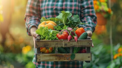 Canvas Print - The crate of fresh vegetables