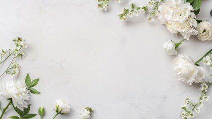Aufkleber - A white background with flowers in the foreground. The flowers are arranged in a way that creates a sense of balance and harmony. The image conveys a feeling of calmness and serenity