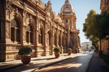 Wall Mural - Historical Church in Santiago, with impressive architecture., generative IA