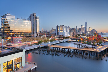 Poster - New York, New York, USA view of the financial district Skyline in Lower Manhattan