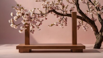 Canvas Print - cherry blossom in the park, ai generated