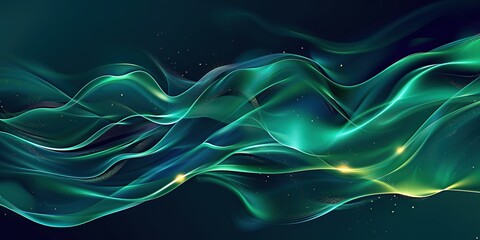 Wall Mural - Glowing emerald and blue dynamic background