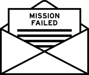 Canvas Print - Envelope and letter sign with word mission failed as the headline