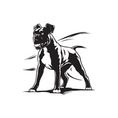 Wall Mural - boxer dog vector illustration logo icon silhouette design black and white 