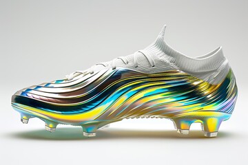 Innovative Football Boot or Soccer Cleat with Holographic Pixelated Design