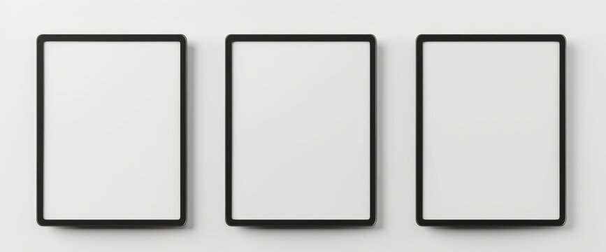Tablet computer mock-up on white background with empty screen