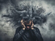 © amavcoffee - portrait of a person with an exploding head, representing overthinking and overwhelming thoughts