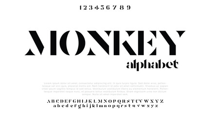 Wall Mural - Monkey alphabet luxury and elegant font glamour style logo design