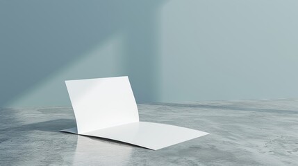Poster - 3d rendering object. blank empty space brochure. a5 bifold mockup on gray background.
