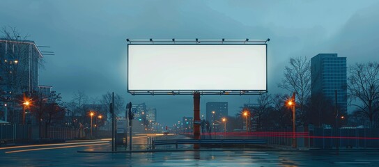 Wall Mural - Mockup of a large billboard advertisement and marketing campaign on a modern building during daylight