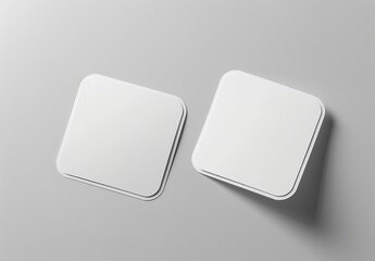 Poster - Three-dimensional rendering of a square sticker on a white background