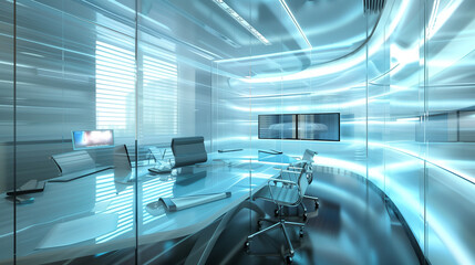 Poster - modern office futuristic interior design, office interior 
architecture design concept, office background 