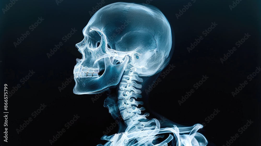 Delve into anatomy: A detailed X-ray image showcases the human skeleton ...