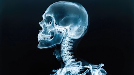 delve into anatomy: a detailed x-ray image showcases the human skeleton, illustrating the complexity