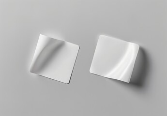 Poster - Three-dimensional illustration of square stickers isolated on white