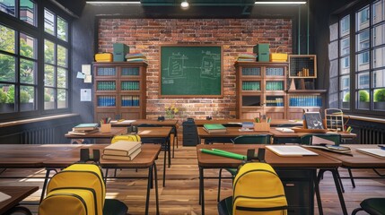 Sticker - The classroom with brick wall