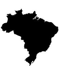 Wall Mural - brazil map silhouette on transparent background