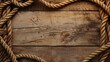© TheWaterMeloonProjec - Paper background with coiled ship rope on wood texture