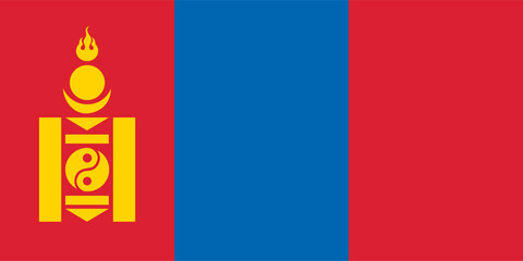 Wall Mural - Vector MONGOLIA flag. illustration. EPS10. Vector flag of Mongolia. Symbol of patriotism and freedom