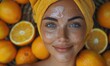 © Sang - Woman with natural beauty uses vitamin C for facial skincare and dermatology treatment, resulting in a radiant glow.