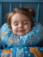 Poster - A cute baby sleeping in the crib