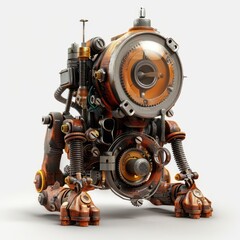 Wall Mural - mechanical robot with a large lens on its head