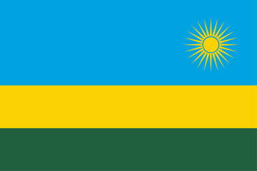 Vector RWANDA flag. illustration. EPS10. Rwanda country flag is a symbol of freedom