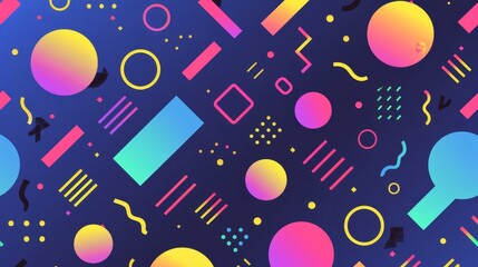 Poster - Background with seamless color pattern in 90s gradient style