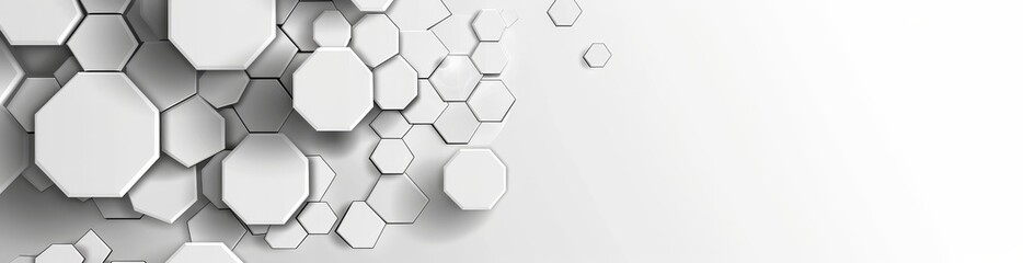 Poster - An abstract geometric hexagonal background with simple hexagonal elements. Ideal for medical, technology, or science designs.