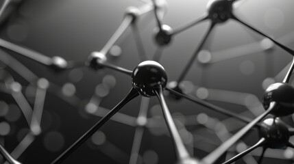 Poster - Digital network connection on gray background in 3D