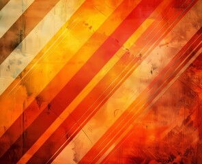 Canvas Print - The design of this burnt orange autumn background is accentuated by lines and angles