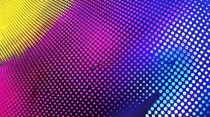 Wall Mural - This is an abstract CMYK color mode structure using a gradient with a halftone filter. This is the background for a poster for graphic design students. The structure of the CMYK color scheme is