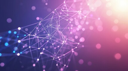 Poster - Conceptual background with dots and lines representing global network connections.
