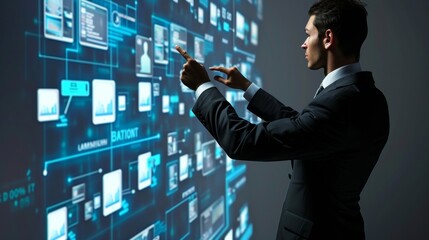 Poster - a tag cloud about information technology is presented by an it consultant