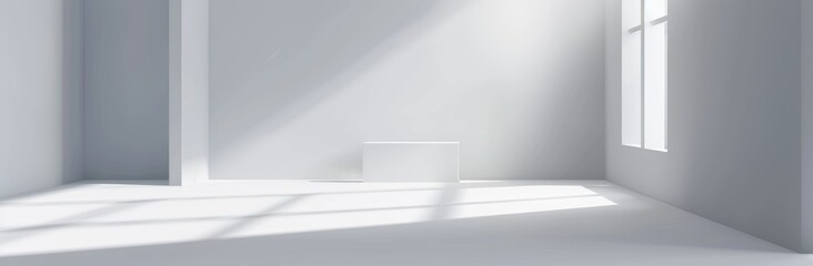 Poster - An abstract pastel gray color and a gradient white light background are used in studio settings to display product designs. An empty room for displaying. Blurred texture pattern for a podium stage in