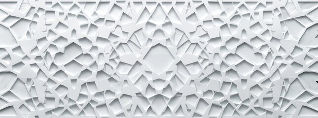 Canvas Print - A modern digital minimal color theme for a business presentation in white and silver geometric patterns.