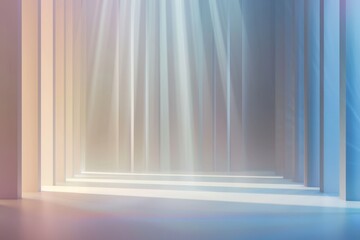Poster - This is an abstract gray blue background with rays of illumination. The interior wall is lit for presentation purposes.