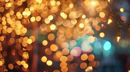 Poster - bokeh light lights golden