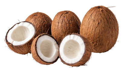 Tropical Coconut Isolated on White Background