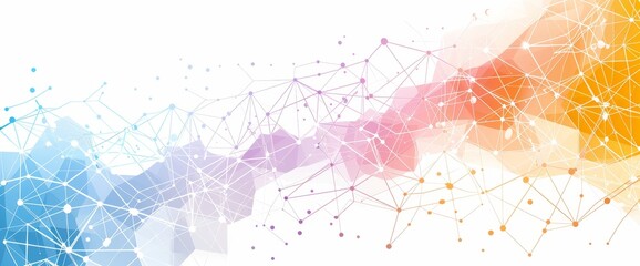 Poster - molecular structure and communication. digital technology background with networks. abstract geometr
