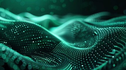 Aufkleber - futuristic technology flow background with a dynamic wave. 3d rendering.