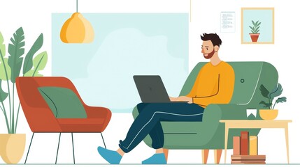 Poster - networking or remote work concept. global business network. online courses to learn about remote wor