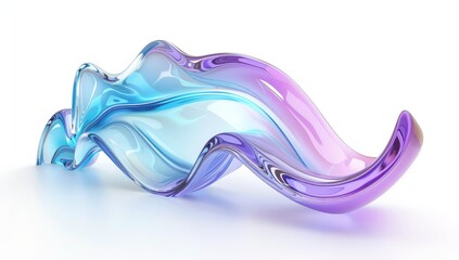Poster - Glass of abstract form showing a wave shape. Illustration of a 3D rendering.