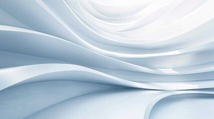 White abstract background with waves. Concept for a creative architectural design