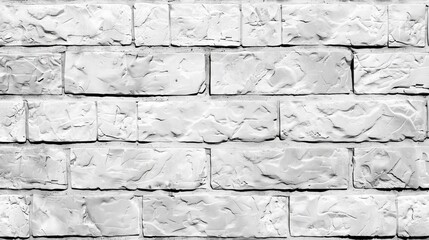 Poster - White brick tile wall pattern with seamless background in the vintage style