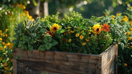 Canvas Print - The wooden planter box