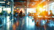 © OP38Studio - Blurred empty open space office. Abstract light bokeh at office interior background for design, generative ai